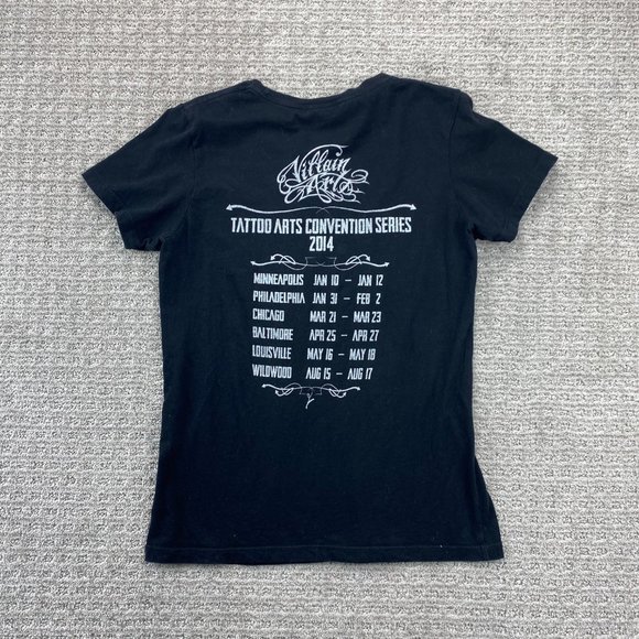 INKED Villain Art Shirt Women Large L Black Tattoo Art Convention Series 2014 - Picture 2 of 9